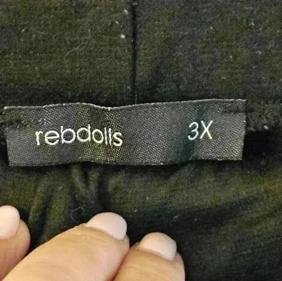 Rebdolls Black Jersey Skinny Tapered Leg Pull-on Pants Size 3X Tall GUC - Picture 3 of 7